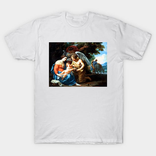 Holy Family Rest on the Flight into Egypt 1640 Charles Poërson T-Shirt by rocketshipretro